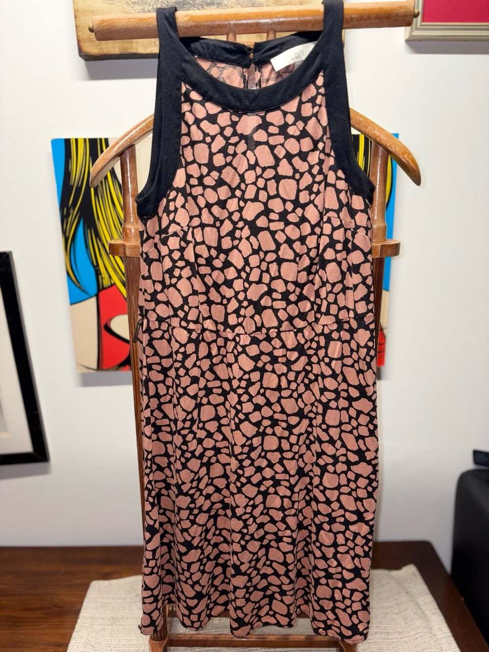 Loft Animal Print Dress Size Xsp Brown Black Halter